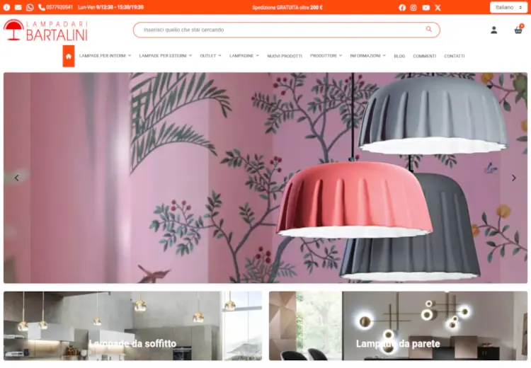 Lampadari Bartalini - E-commerce per l'Illuminazione